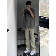 自拍图直播拼接牛仔裤微喇叭高街B342-K7029-P60控88，男装牛仔裤，电商B342