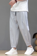 2025夏季薄款冰丝九分裤男风宽松小脚休闲哈伦裤219-WK15-P45，男装休闲裤，星座219