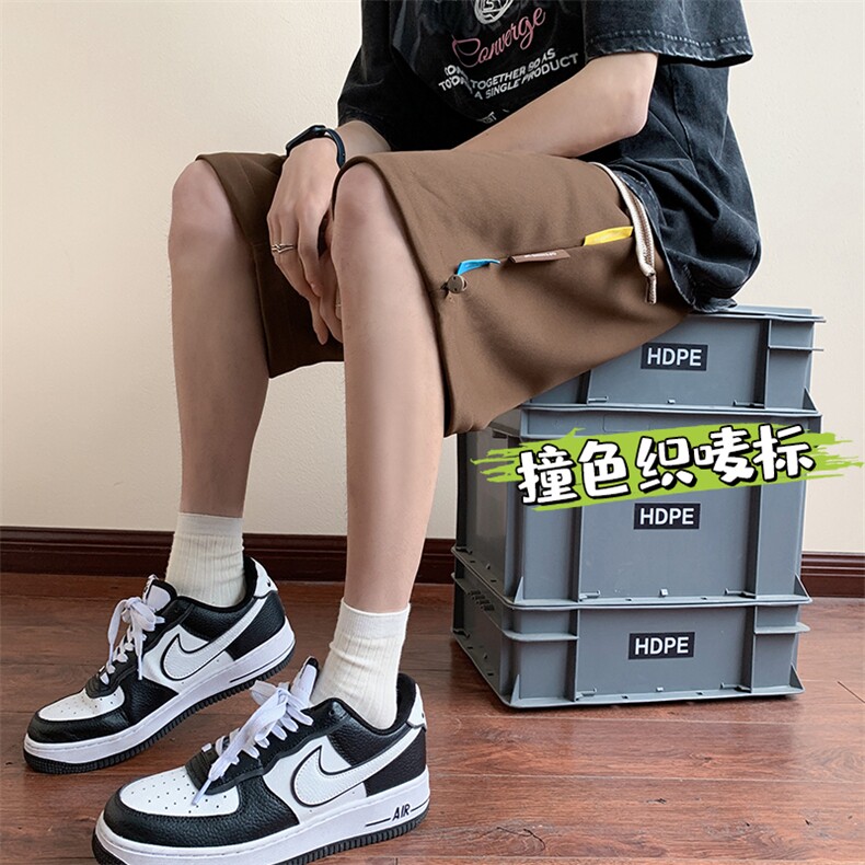 新款五分短裤撞色织唛标港风休闲百搭短裤CK2408-P27控48图片