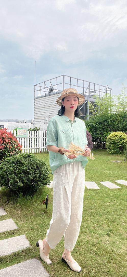 纯苎连衣裙小衫裤子裙子衬衣 时尚风 风淑女风休闲风，女装连衣裙，川哲