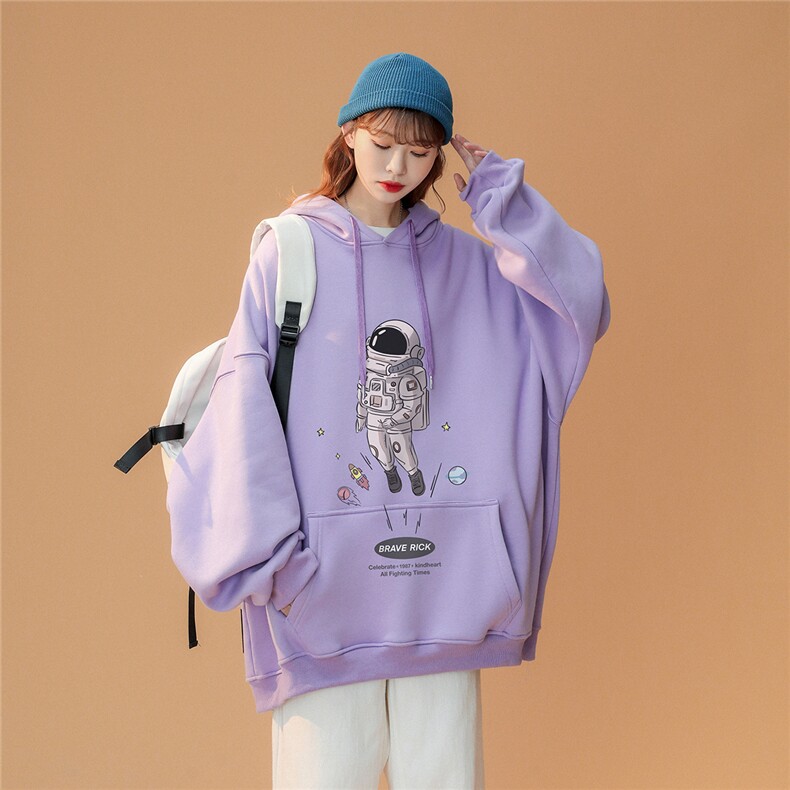 中性 2024春季新品简约Uttle nger太空人连帽卫衣W292 P35控58图片