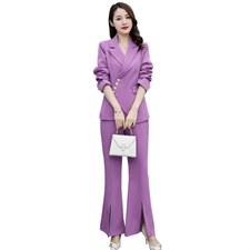 御姐早秋时尚名媛女装职业套装春装2023年新款女神范西装两件套裤，女装套装/套裙，丽美静依