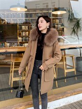 大毛领派克服和派克羽绒服，女装羽绒服，名迅