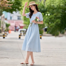 2026年夏季女士A字裙，女装连衣裙，浪花E族（衣布洛）