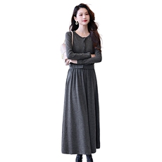 精品现货2024新款时尚休闲气质女针织甜美女修身显瘦三件套连衣裙，女装套装/套裙，奋斗女王