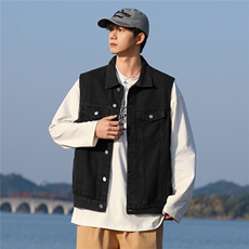 牛仔马甲潮男2025年春秋潮牌宽松无袖坎肩夹克工装外套MJ111-P50，男装背心/马甲，星座1103-3