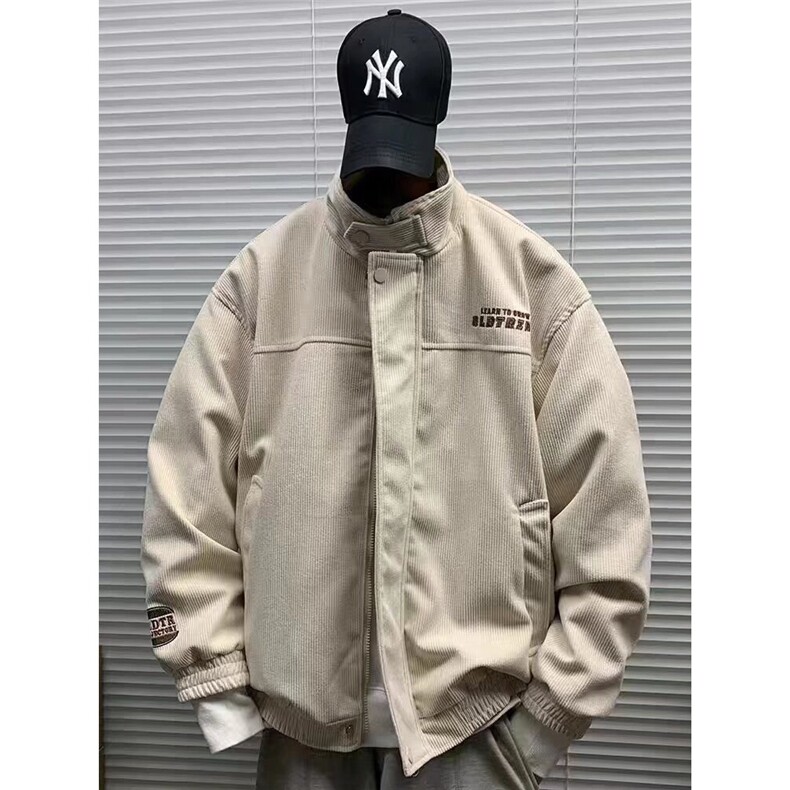 春秋季新款立领工装灯芯绒夹克男女宽松百搭休闲外套HHW21P85,男装夹克,星座1013-5