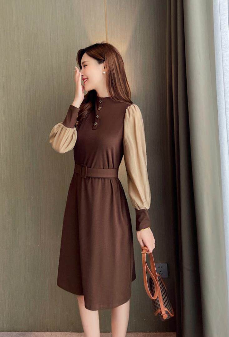 针织连衣裙，女装连衣裙，茶玛