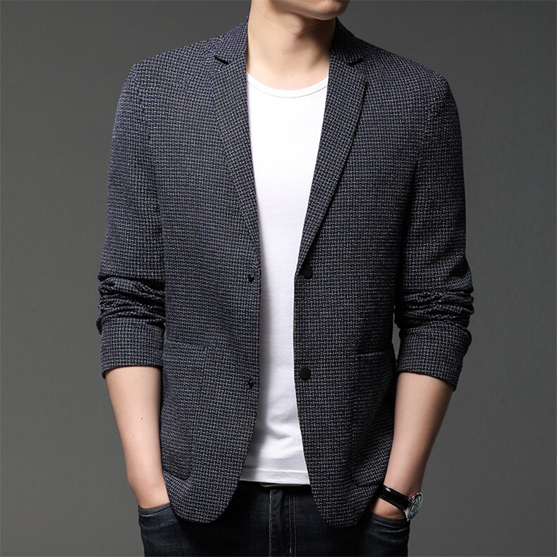 帅气新款爸爸装西服时尚潮流宽松免烫男士薄款纯色平驳领上衣外套，男装西服，电商B212（原钱塘6029）