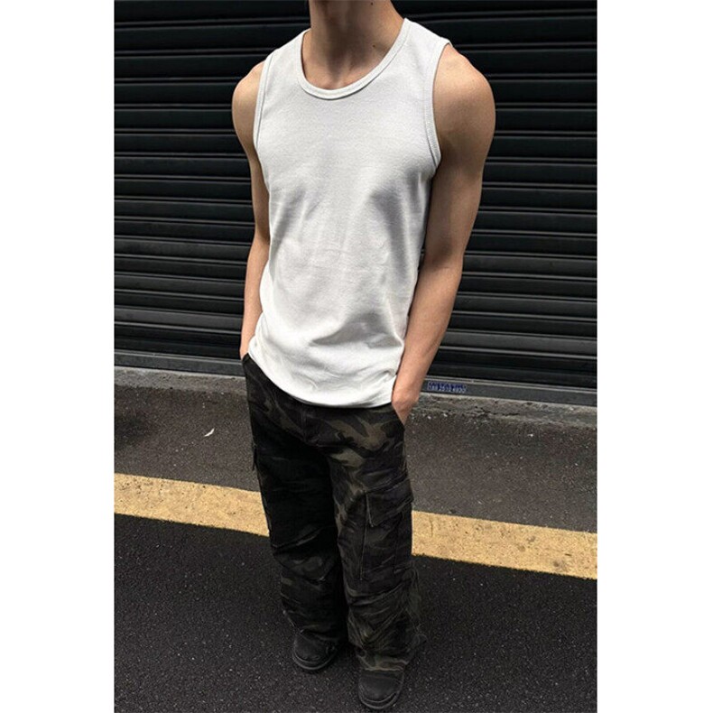 嘻哈美式无袖螺纹背心男肌肉健身紧身运动T恤男打底衫TX21,男装背心/马甲,星座1116A（原606A-3）