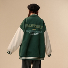 中性风23春季港风潮流字母印花翻领棒球服夹克外套G607P85控，男装夹克，A247A