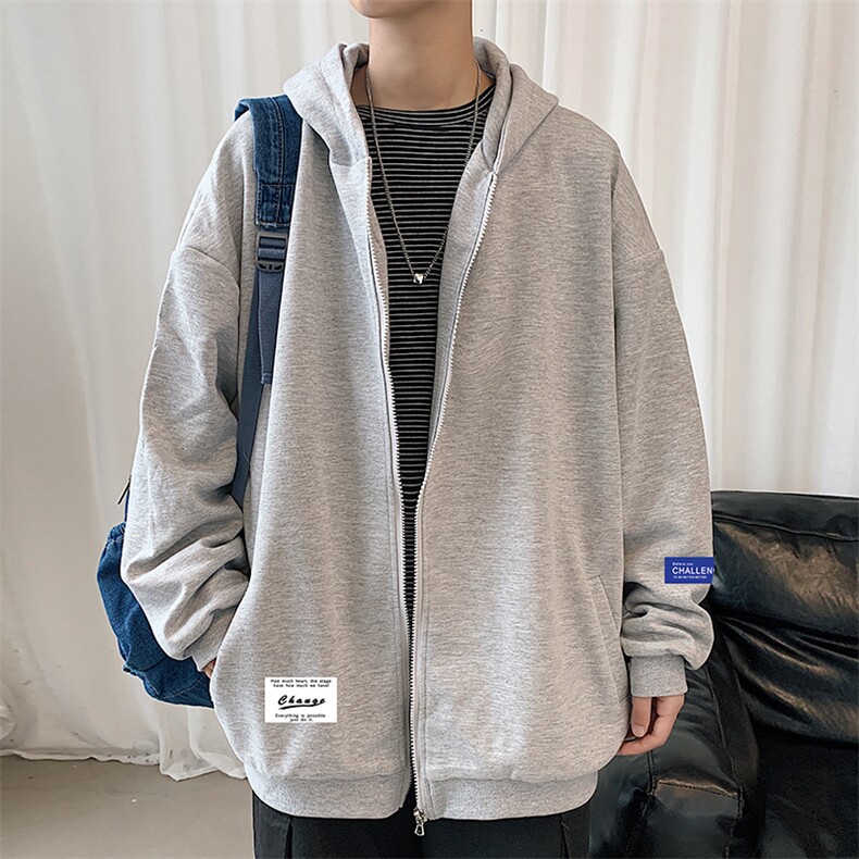 KS21062-P38 加绒-P43 连帽开衫卫衣男运动外套大码班服图片
