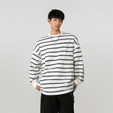 1可二开高品质条纹卫衣大码M-5XL卫衣男97%棉3%氨纶77943P50控78，男装卫衣，星座226-2