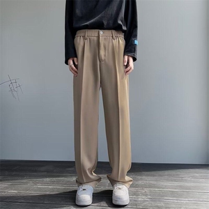 男士夏季垂坠感直筒宽松西裤韩版阔腿加九分休闲男裤X2422-p40图片