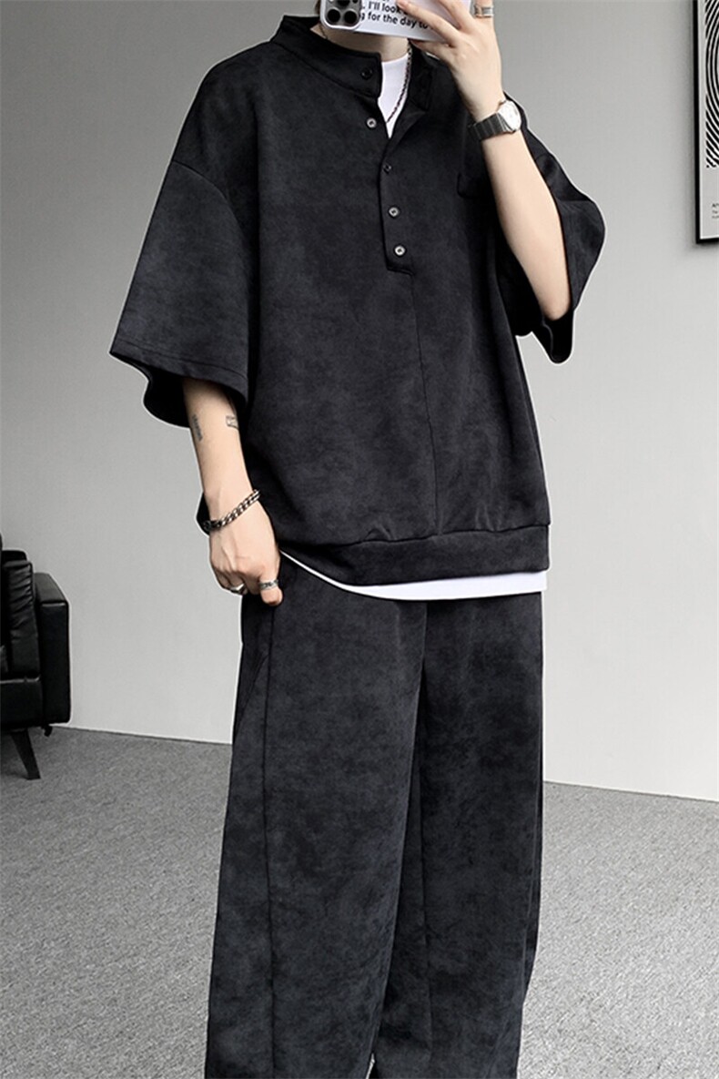 可拆开卖！立领POLO衫短袖t恤套装男生休闲运动青少年搭配帅气夏,男装T恤,电商B312