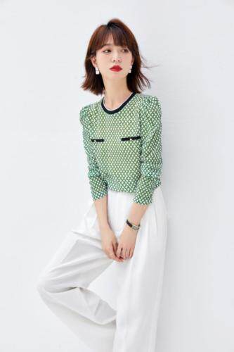 2021秋季新品韩版小香风针织蕾丝上衣，其它，秋子丰色(3F)