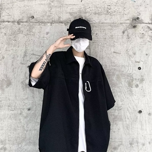 夏季新款衬衫潮流慵懒男方领衬衫 P40图片