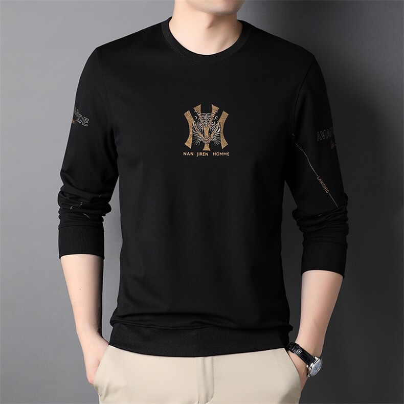 2023新款卫衣男士上衣针织衫长袖T恤P75，男装针织衫/毛衣，电商D223-1