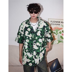 夏威夷碎花短袖衬衫男夏季衬衣港风休闲痞帅上衣男生印花C3609，男装T恤，星座1116A（原606A-3）