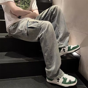青春流行ins男直筒水洗牛仔裤N6027 P50图片