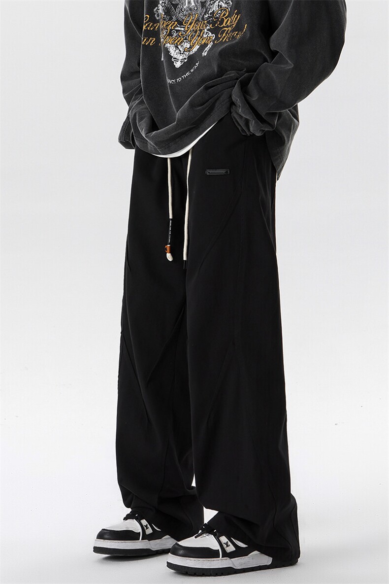 8XL-M休闲裤男日系潮牌拼接宽松阔腿裤直通工装裤K9103P68控88,男装工装外套,电商D206-1