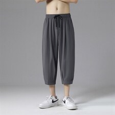 2023夏季新款休闲裤男潮牌裤子宽松薄款冰丝裤 2077-特批20图片