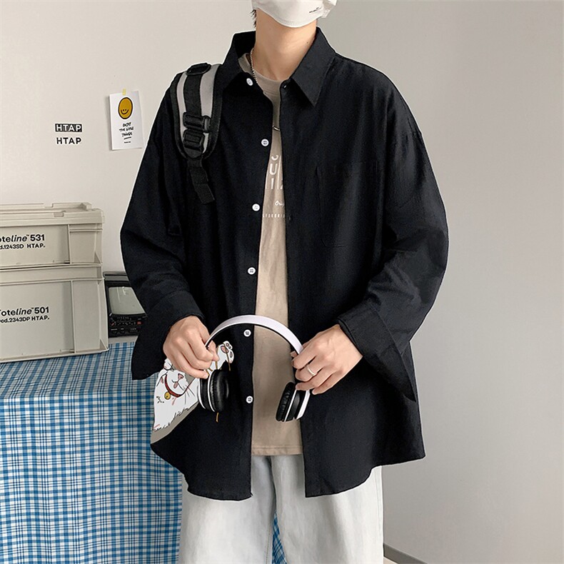 CS15013-P38长袖衬衫男士大码宽松衬衣男寸衫男寸衣,男装衬衫,电商A040