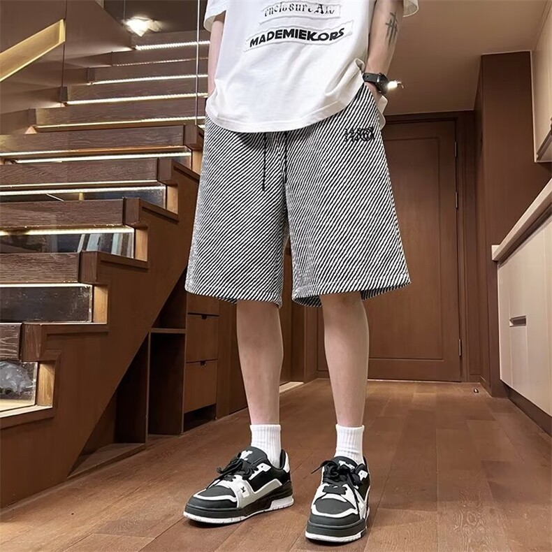 休闲短裤男士韩版潮流高街帅气夏季2024新款ins五分裤K5231-P49,男装牛仔裤,星座412-2