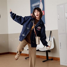 牛角扣连帽风衣女2025冬季新款宽松中长款慵懒风外套潮，男装风衣，星座1210-1