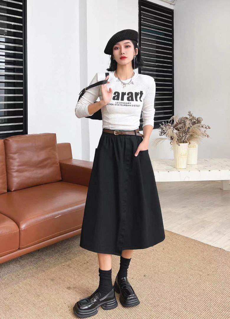 [现货]半身裙休闲款，两色、四个尺码，女装半身裙，依柏璐(1F)