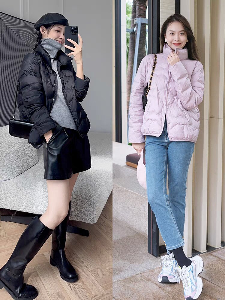 2025年秋季美洋速暖鹅绒服定制高阶尼龙*轻暖短款羽绒外套图片