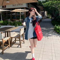 新品2025秋季新款个性大气宽松休闲牛仔外套，女装短外套，1C080