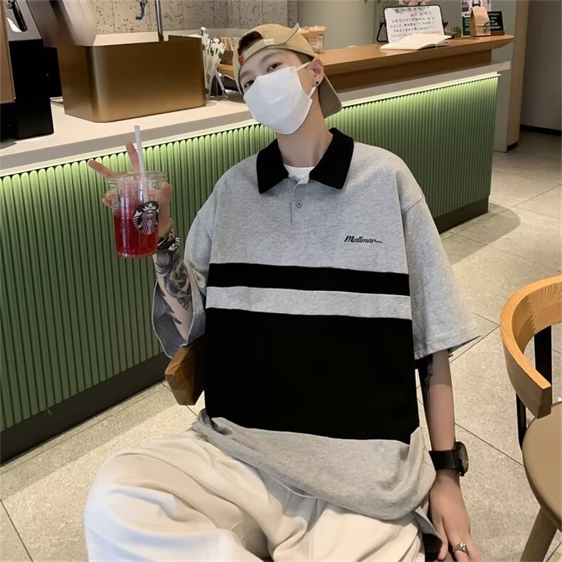 短袖t恤男polo衫高级感翻领半袖青少年CC22P32,男装Polo衫,星座1116-2