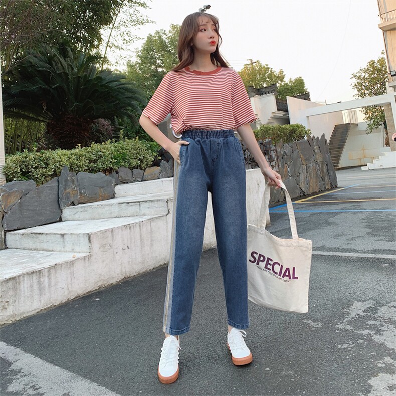 牛仔裤2021年春季长裤铅笔裤休闲时尚潮流，女装牛仔裤，小林双子