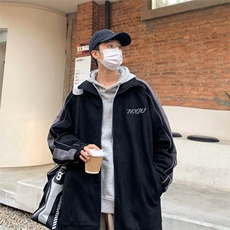 鹿皮绒外套男士春秋款美式复古潮牌上衣冬季高街立领休闲男装夹克，男装夹克，星座716-4