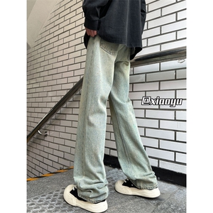 XZ616 春季新款复古弯刀设计感牛仔裤休闲长裤 TY2407 P65控78图片