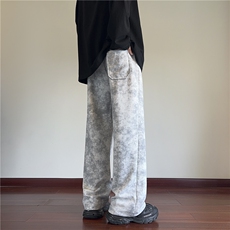 扎染脏脏裤子男秋季弯刀卫裤美式休闲长裤K887*P40控68，男装休闲裤，星座227-1