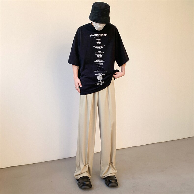 现货冰丝那不勒斯休闲西裤男高级感宽松垂感直筒裤女KK388-P60,男装西裤,星座205