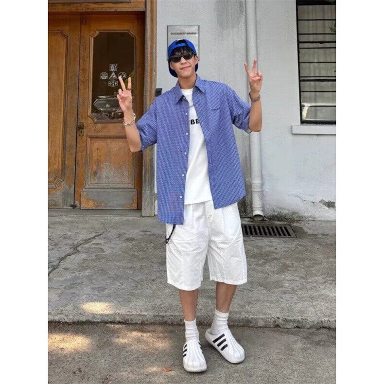 复古衬衫男夏装港风宽松趣味新款男装上衣外穿513DC1782P29,男装衬衫,星座513