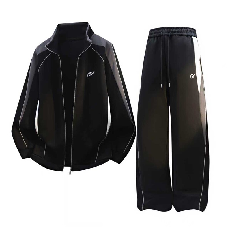 BKTZ2558-特p95控17855棉45聚酯3D白底休闲运动裤拼接印花套装男,男装休闲套装,电商B370