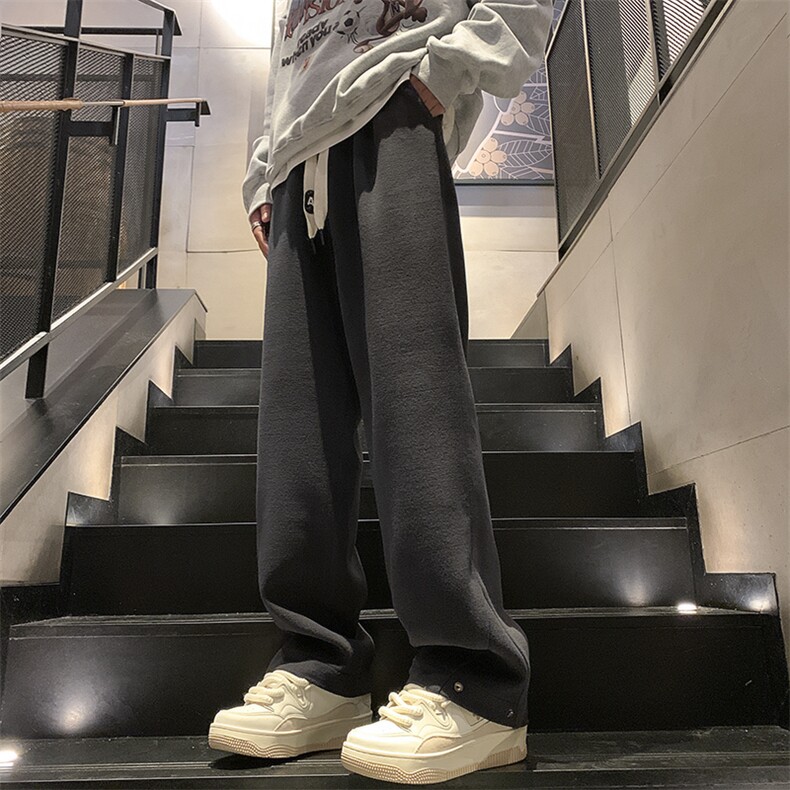 秋冬新款毛呢纽扣休闲卫裤 M~5XL XZ604-KG69-P50控68图片