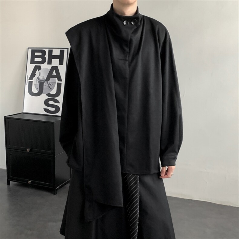 2025秋装新款山本风格麂皮绒卫衣打底衫个性款潮流WY851-P50,男装T恤,电商A057