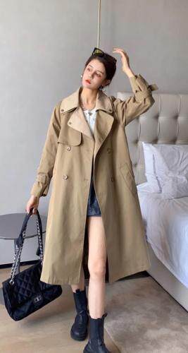 【现货】秋季新款拼接双领子可脱卸长款风衣，女装风衣，你别走