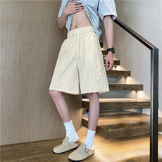 抖音品质夏季新款纯色冰丝凉感宽松短裤B315-K25545-特p25控48，男装休闲裤，电商B315