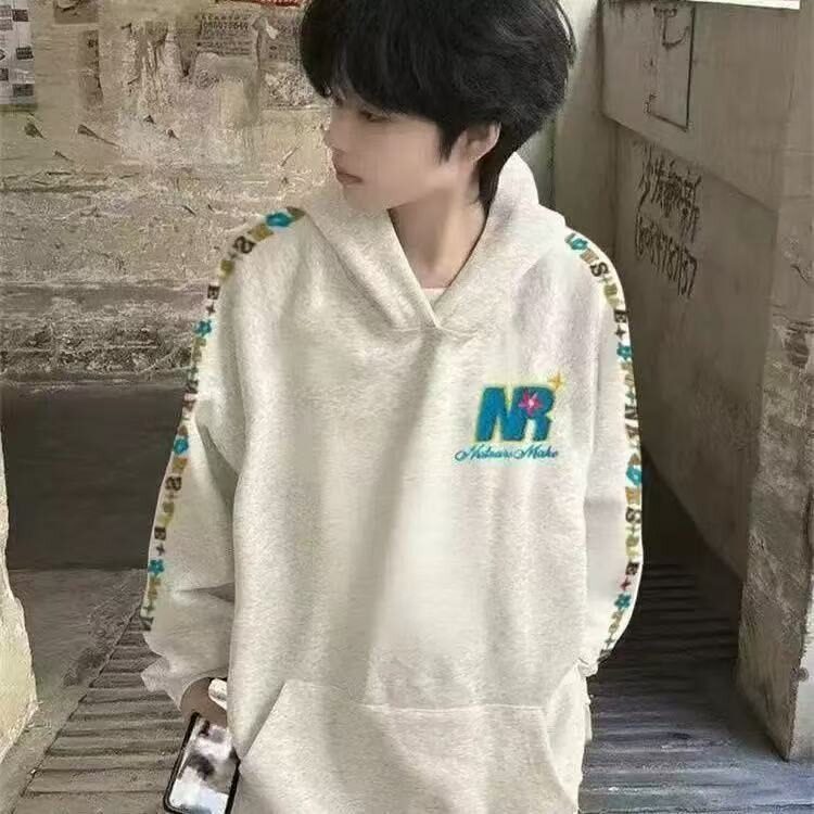 1052#纯棉华棉连帽卫衣-刺绣-毛巾绣-牛角肩，男装卫衣，星座506A