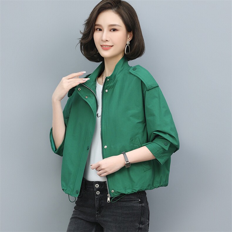 风衣女秋装新款外套洋气大码纯色外套图片