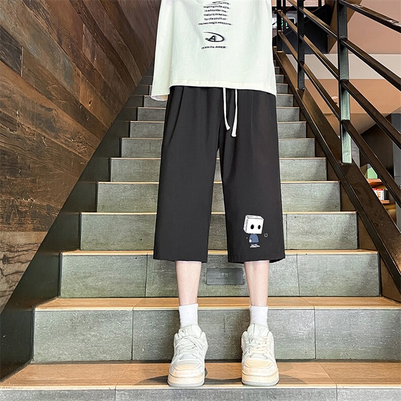 冰丝七分裤男大码速干短裤男五分裤 港风风格 QK72400-P25图片