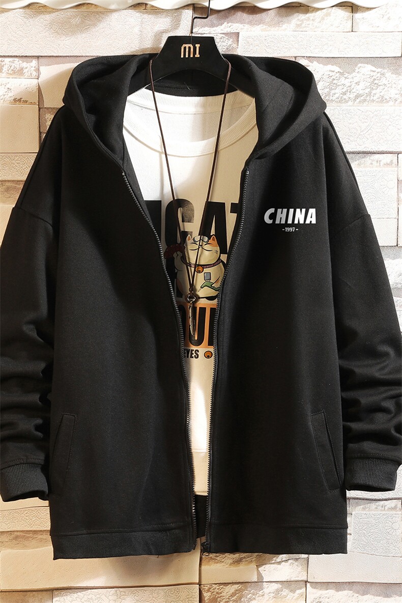 KS21248-P38加绒款-P43连帽开衫卫衣男运动外套大码班服砖墙,男装卫衣,电商A040A
