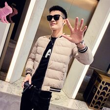 社会风20冬装纯色修身棒球领螺口棉衣B297-820-P130，男装棉衣，电商B297