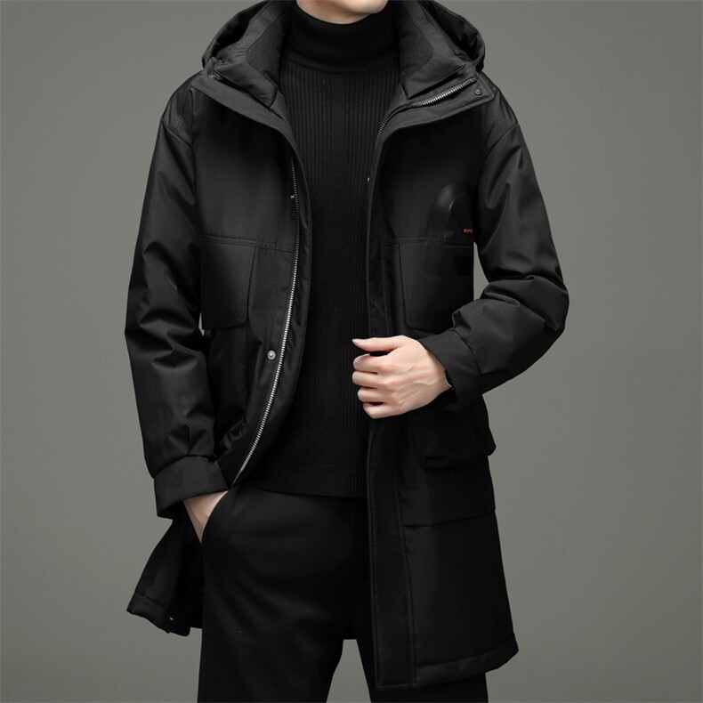 新款2023冬季中年男士白鸭绒连帽羽绒服爸爸冬装外套TLM8998-P340,男装羽绒服,电商B212（原钱塘6029）